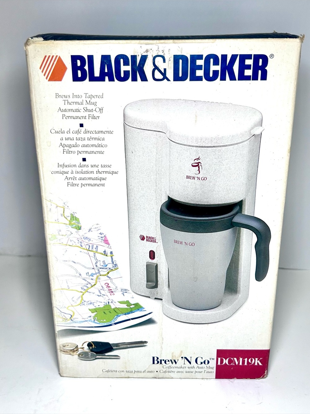 Black & Decker Brew ‘N Go Coffeemaker with Auto Mug White DCM19K Open Box